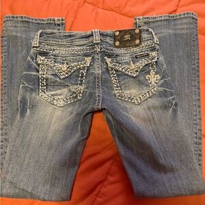 Miss Me size 27 Women's Blue Jeans with Embellished Pockets
